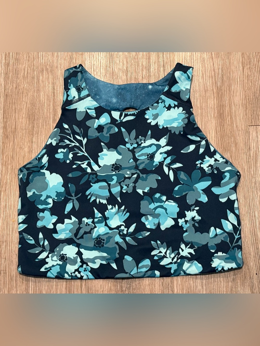 Legendary Whitetails Reversible Sport Bra Womens XL Floral Galaxy Racerback NWOT